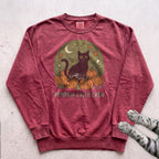 Pumpkin Patch Crew Cat Sweatshirt - Crimson
