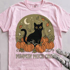 Pumpkin Patch Crew Cat T-Shirt - Blossom
