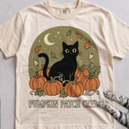 Pumpkin Patch Crew Cat T-Shirt - Ivory