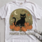 Pumpkin Patch Crew Cat T-Shirt - White