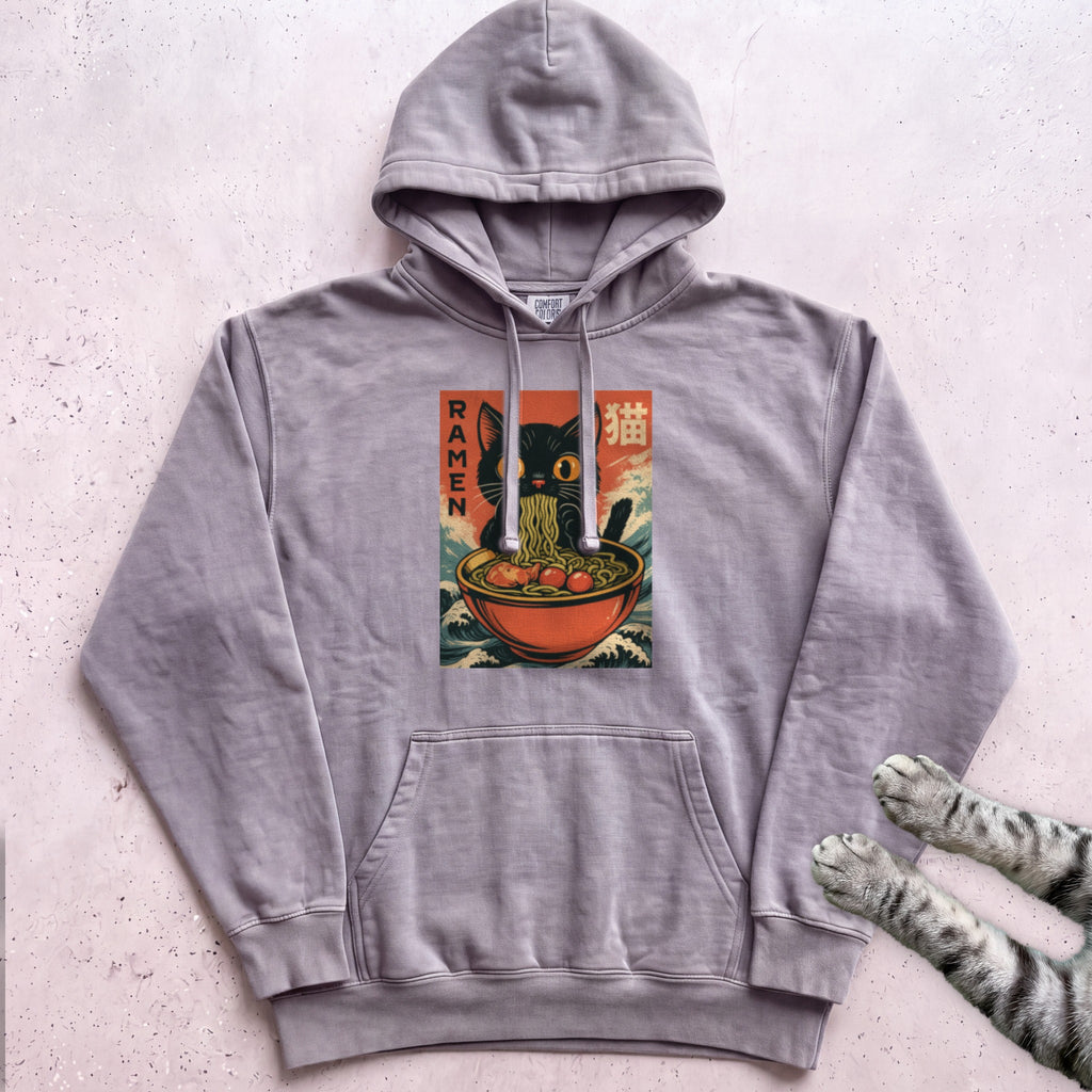 Ramen Cat Hoodie - Grey