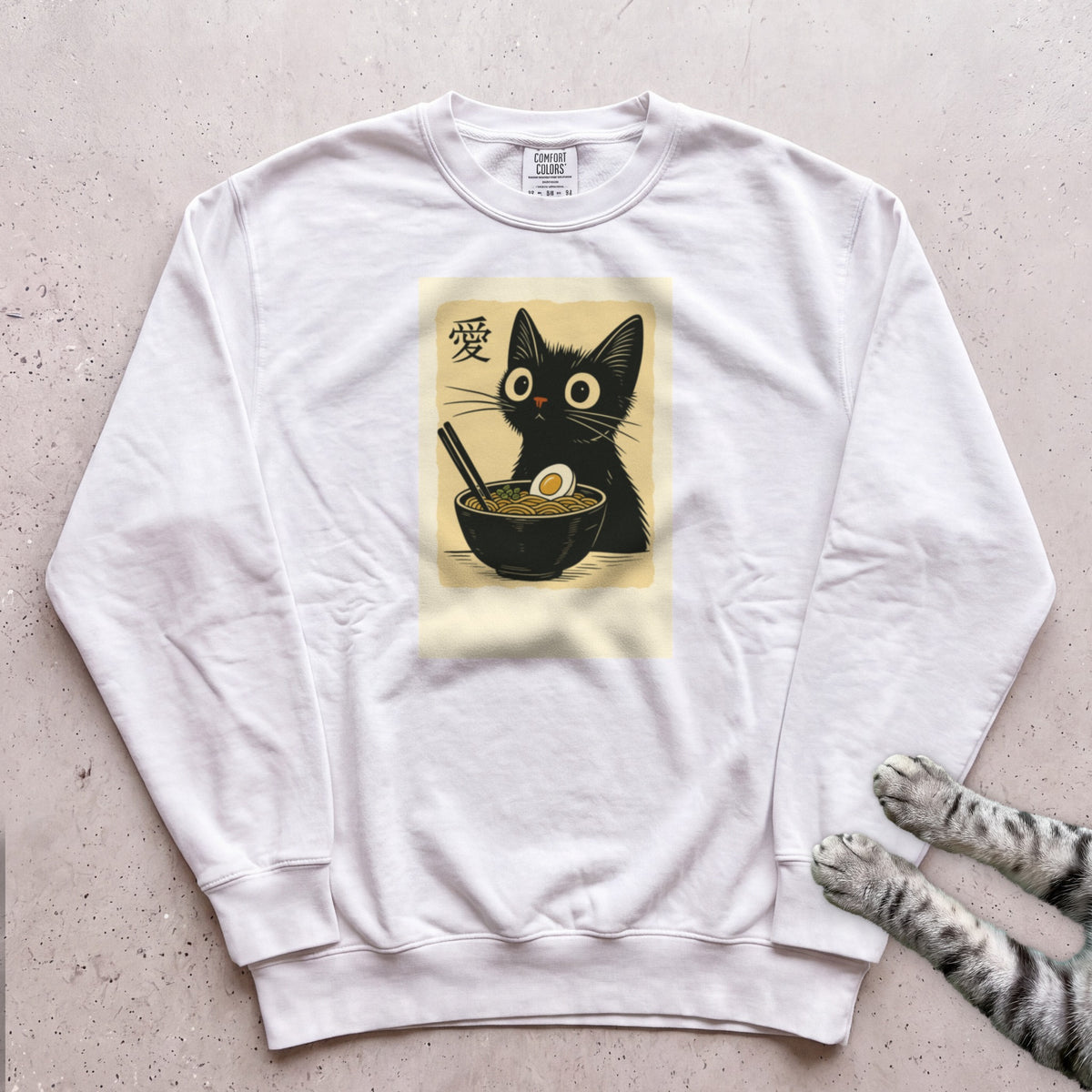 Ramen Cat Sweatshirt - White