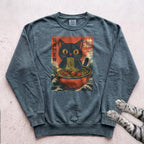 Ramen Cat Sweatshirt - Blue Spruce