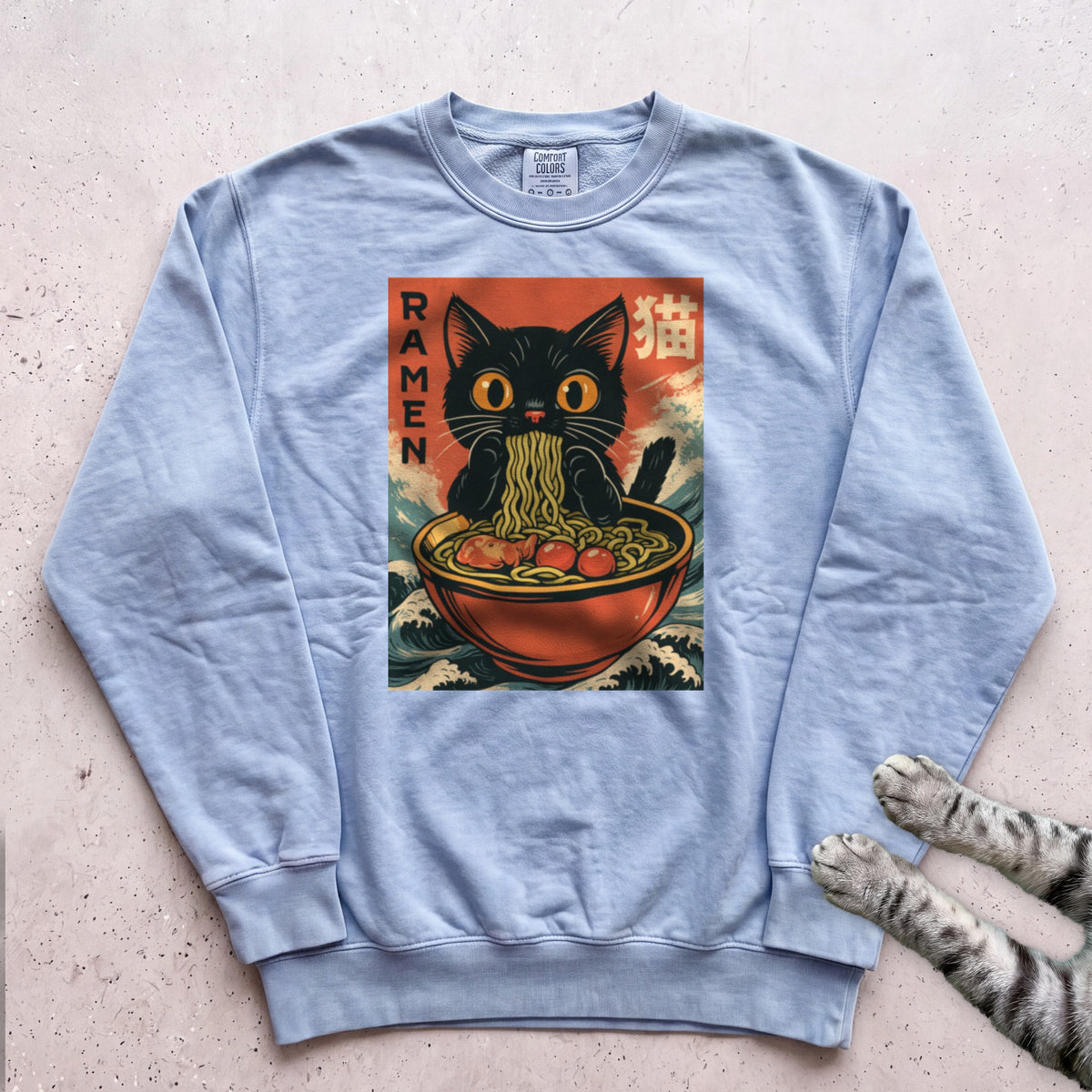 Ramen Cat Sweatshirt - Chambray