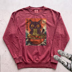 Ramen Cat Sweatshirt - Crimson