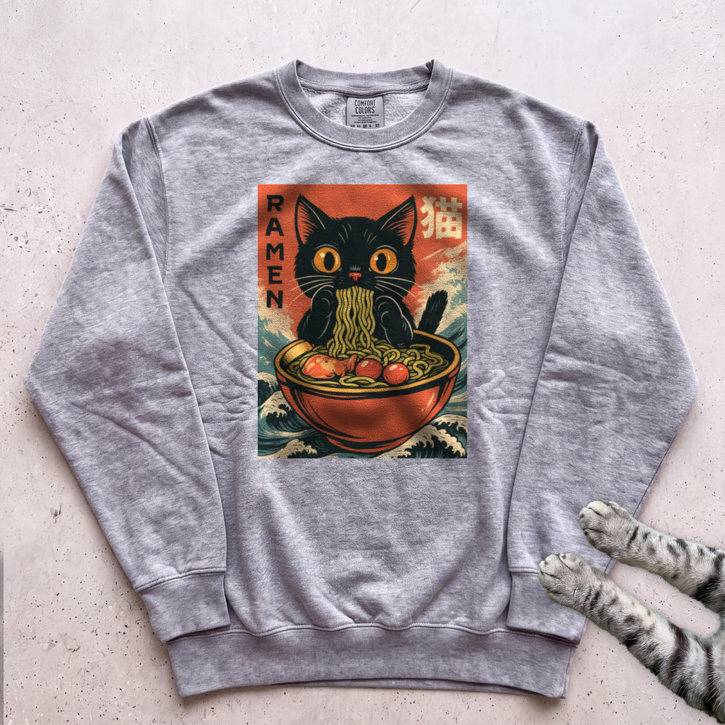 Ramen Cat Sweatshirt - Grey
