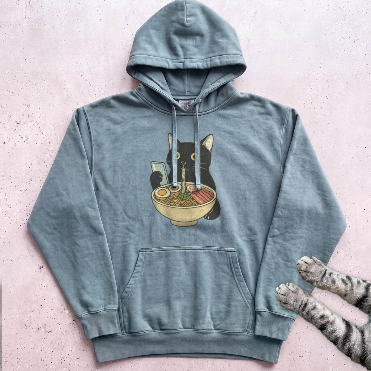 Ramen Date Cat Hoodie - Seafoam