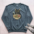 Ramen Date Cat Sweatshirt - Blue Spruce