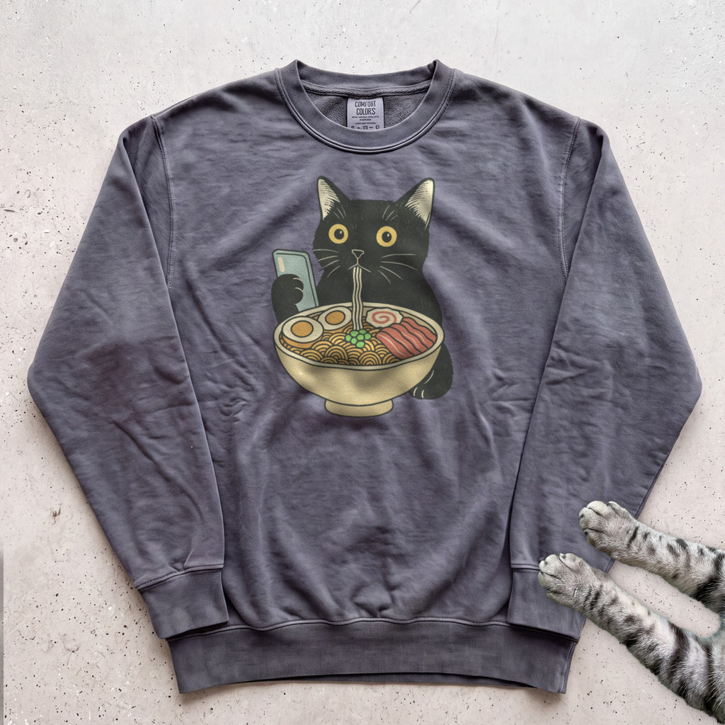Ramen Date Cat Sweatshirt - Pepper