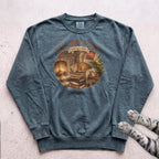 Read, Nap, Repeat Cat Sweatshirt - Blue Spruce