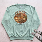 Read, Nap, Repeat Cat Sweatshirt - Light Green