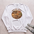 Read, Nap, Repeat Cat Sweatshirt - White