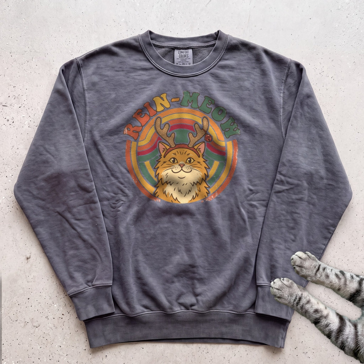 Rein-Meow Cat Sweatshirt - Pepper