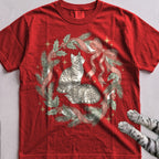 Ribbon & Pine Kittens T-Shirt - Red