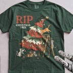 RIP Christmas Tree Cat T-Shirt - Blue Spruce