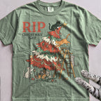 RIP Christmas Tree Cat T-Shirt - Light Green