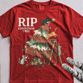 RIP Christmas Tree Cat T-Shirt - Red