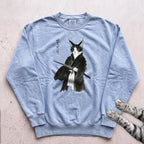 Samurai Cat Sweatshirt - Chambray