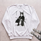Samurai Cat Sweatshirt - White