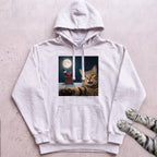 Santa Got Stuck Cat Hoodie - White