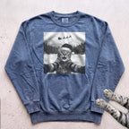 Santa Photobomb Selfie Cat Sweatshirt - Blue Jean