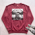 Santa Photobomb Selfie Cat Sweatshirt - Crimson
