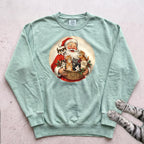 Santa's Kittens Cat Sweatshirt - Light Green