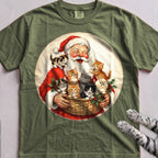 Santa's Kittens Cat T-Shirt - Hemp