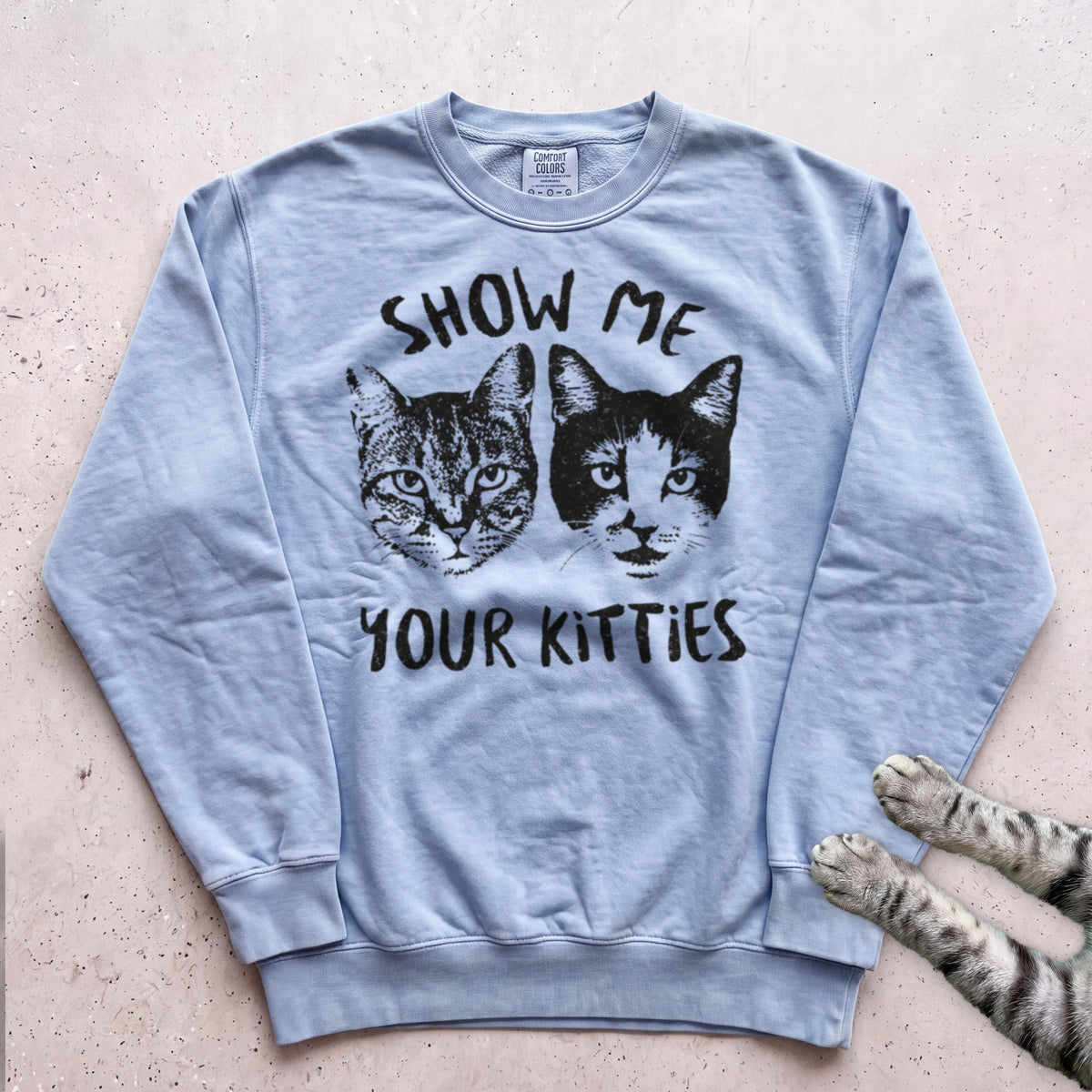 Show Me Your Kitties Sweatshirt - Chambray