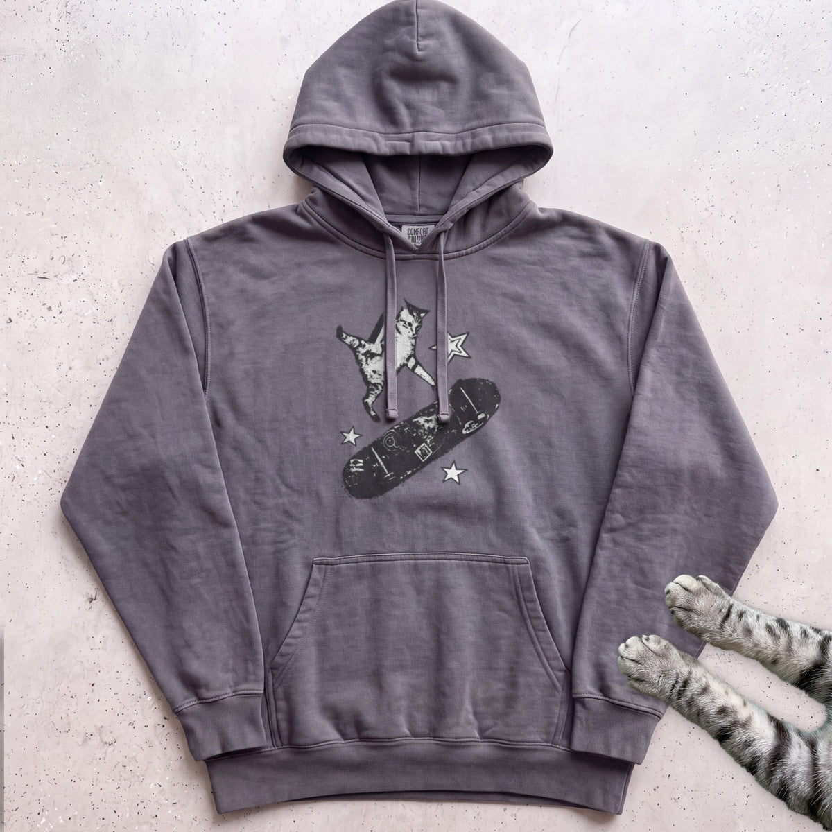Skateboarding Cat Hoodie - Pepper