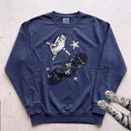 Skateboarding Cat Sweatshirt - True Navy