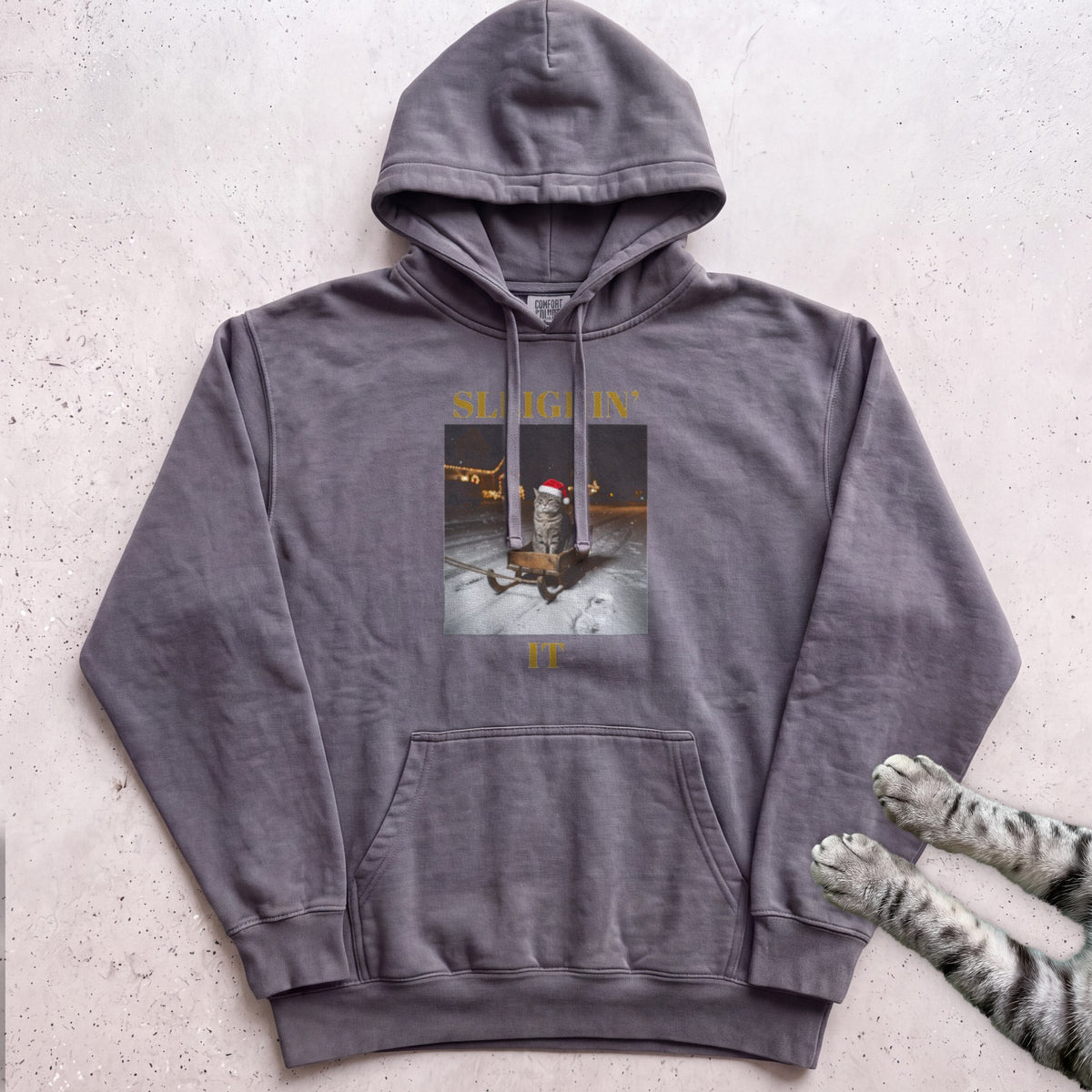 Sleighin' It Cat Hoodie - Pepper
