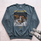 Sleighin' It Cat Sweatshirt - Blue Spruce