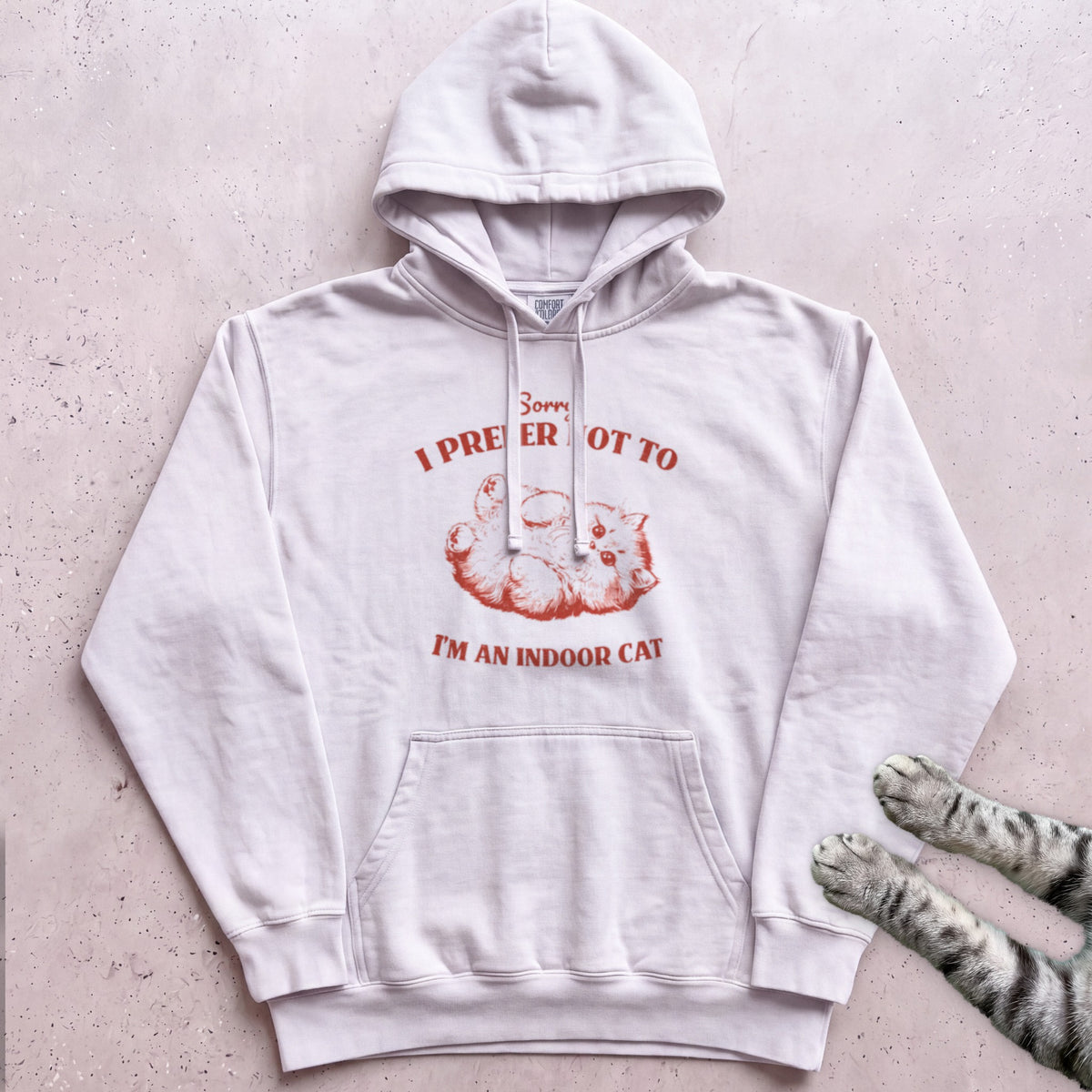 Sorry I Prefer Not To, I’m An Indoor Cat Hoodie - White