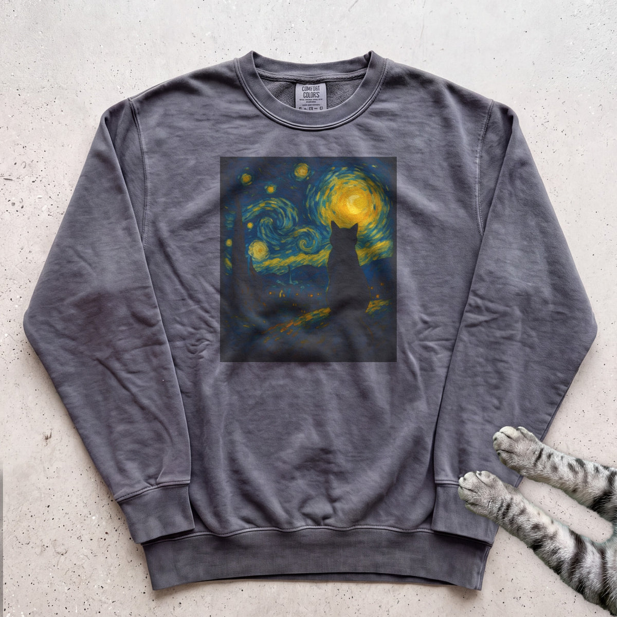 Starry Night Cat Sweatshirt - Pepper