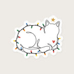 String Light Cat Sticker print detail