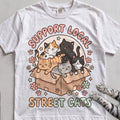 Support Local Street Cats Box Crew T-Shirt - White