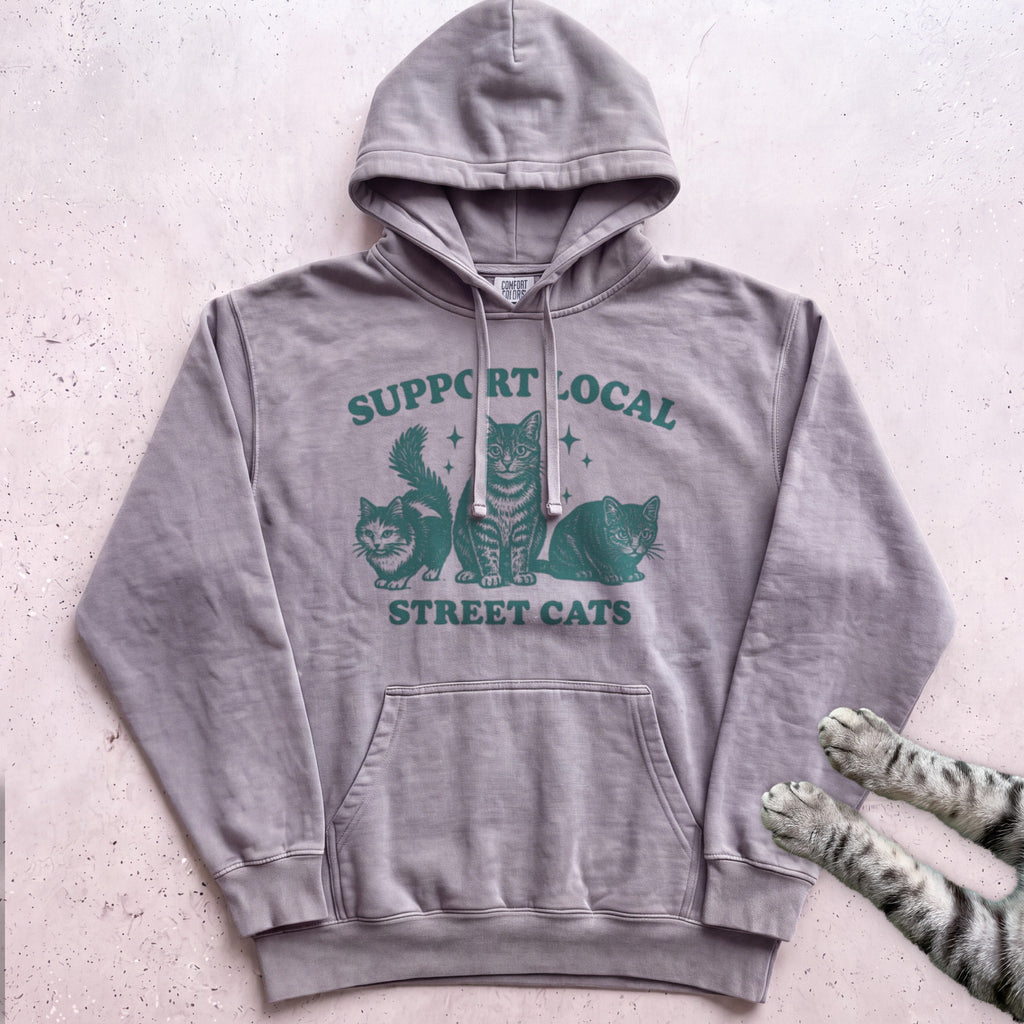 Support Local Street Cats Hoodie - Grey