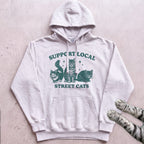Support Local Street Cats Hoodie - White