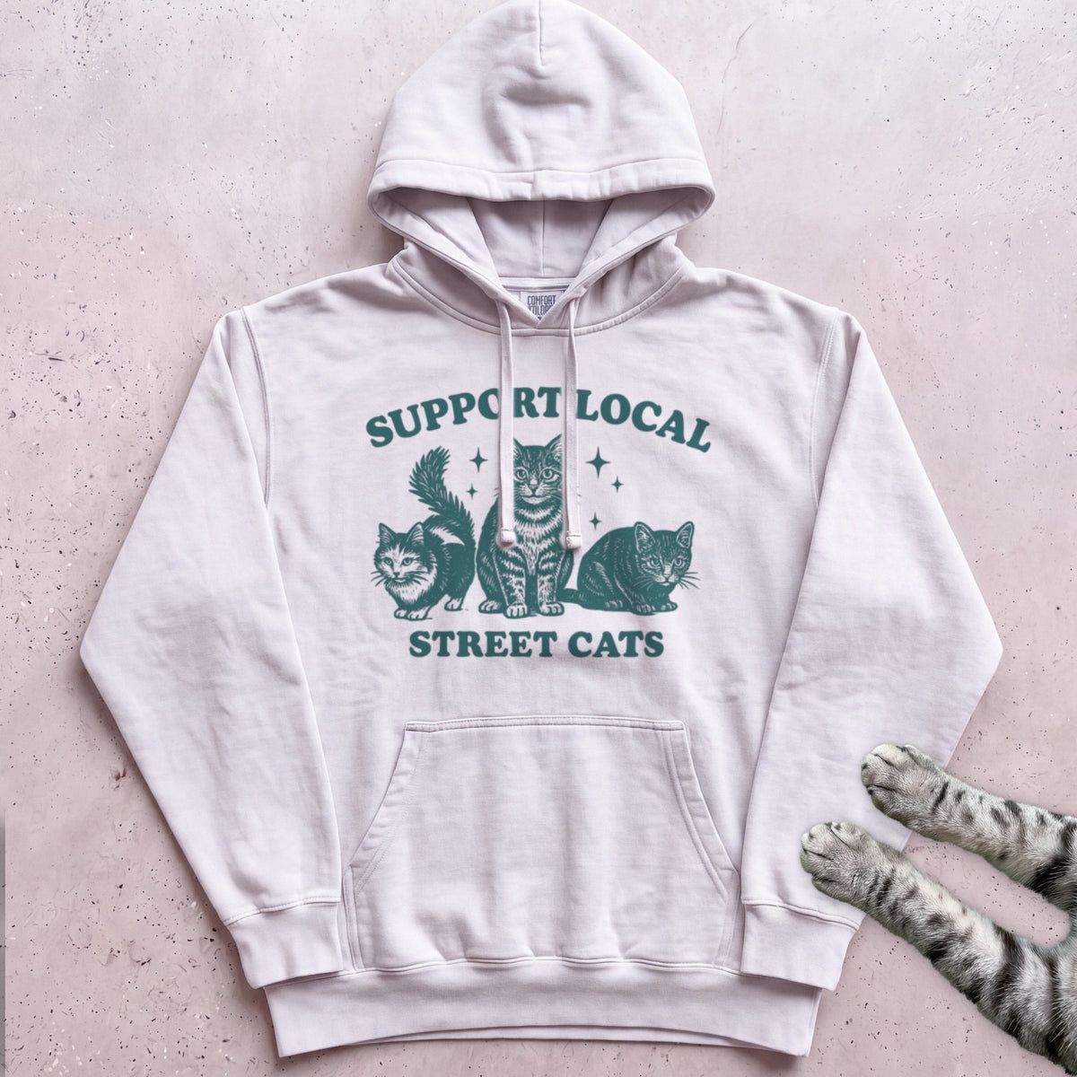 Support Local Street Cats Hoodie - White