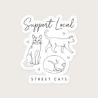 Support Local Street Cats Line Art Sticker print detail