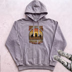 Support Local Street Cats Retro Sunset Hoodie - Grey
