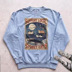 Support Local Street Cats Rooftop Print Sweatshirt - Chambray