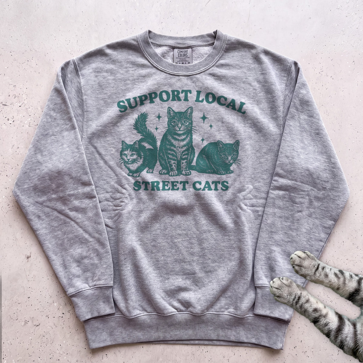 Support Local Street Cats Sweatshirt - Grey