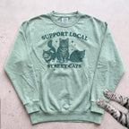 Support Local Street Cats Sweatshirt - Light Green