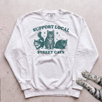 Support Local Street Cats Sweatshirt - White