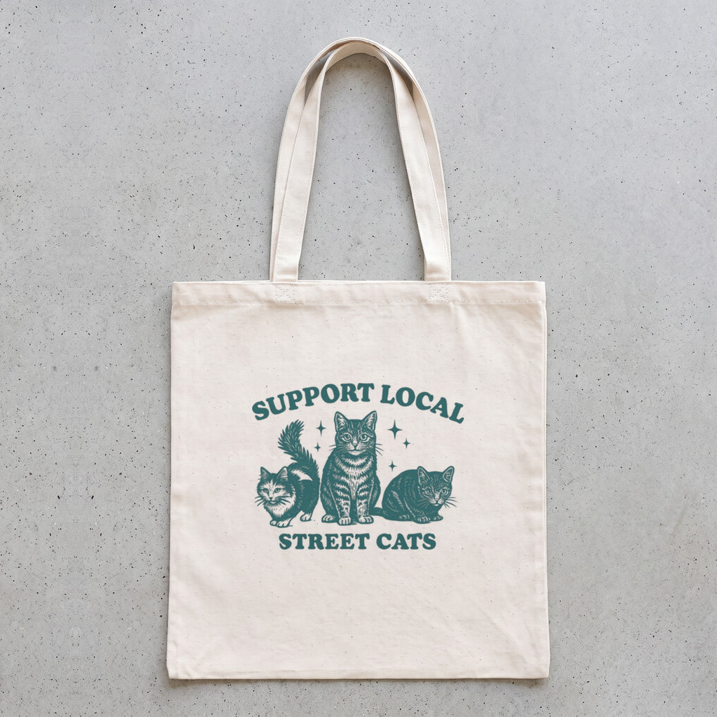 Support Local Street Cats Tote Bag - Natural