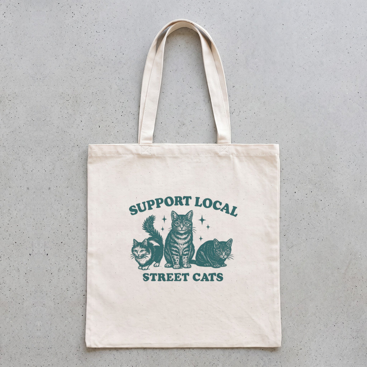 Support Local Street Cats Tote Bag - Natural