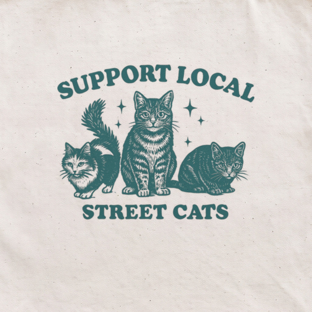 Support Local Street Cats Tote Bag - print detail