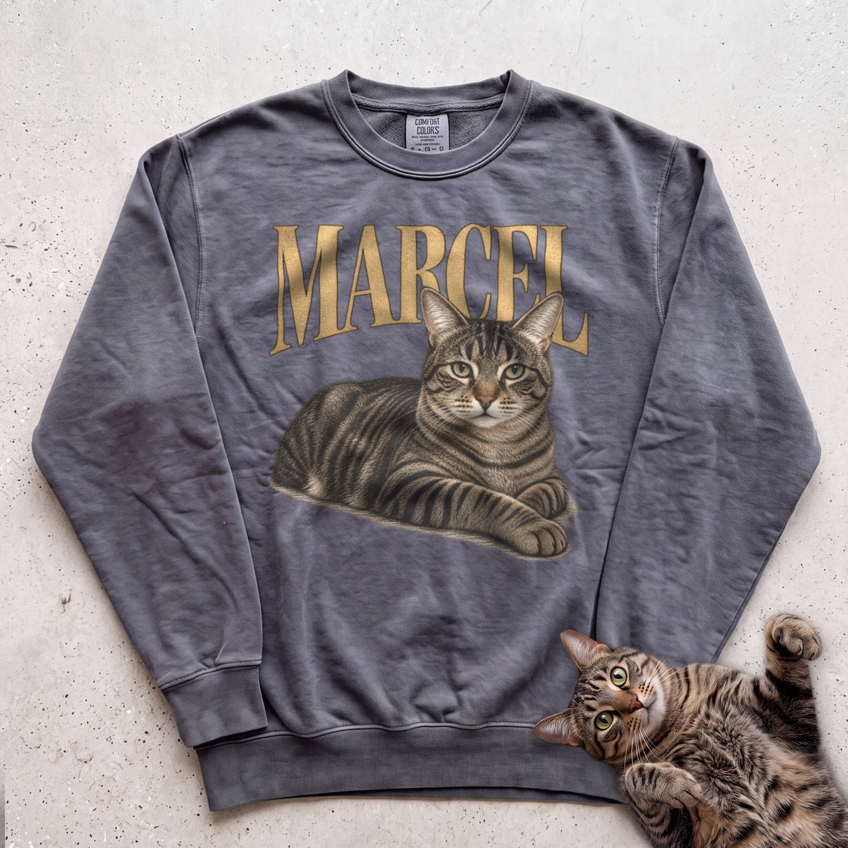 Sweatshirt — Personalized Custom Portrait Cat Sweatshirt (With Name) - Pepper